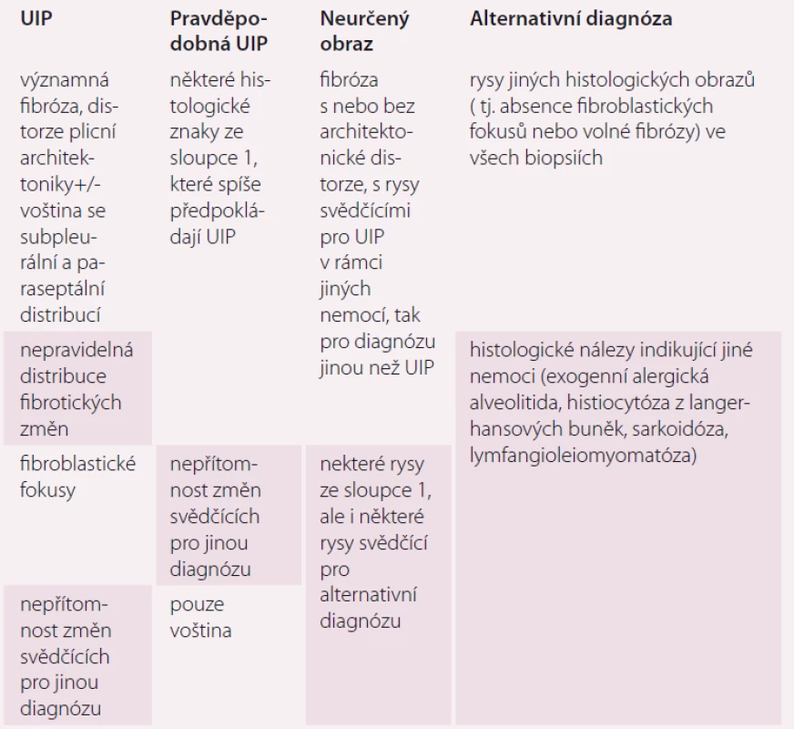 Histopatologický obraz UIP.